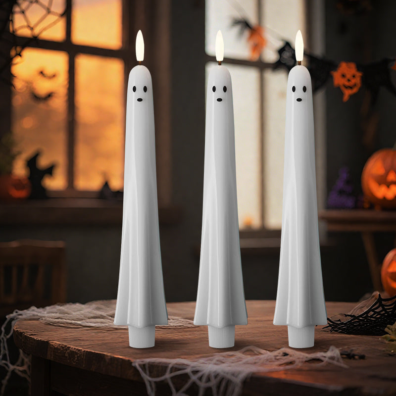 🎃👻  נרות רפאים נשלטים מרחוק עם פתיל 3D בוער  👻🎃