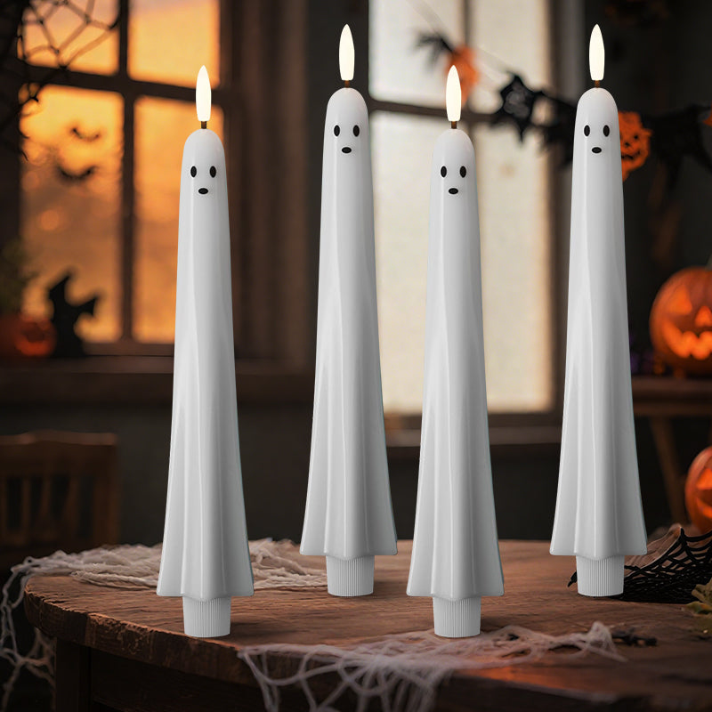 🎃👻  נרות רפאים נשלטים מרחוק עם פתיל 3D בוער  👻🎃
