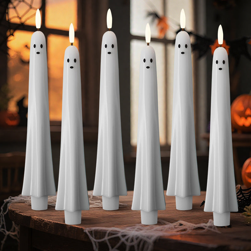 🎃👻  נרות רפאים נשלטים מרחוק עם פתיל 3D בוער  👻🎃