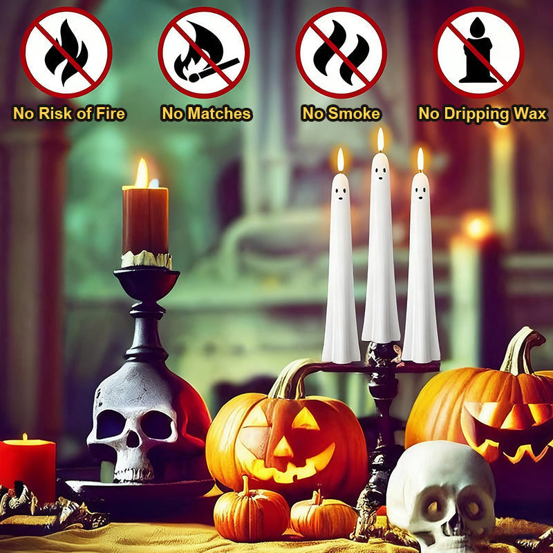 🎃👻  נרות רפאים נשלטים מרחוק עם פתיל 3D בוער  👻🎃