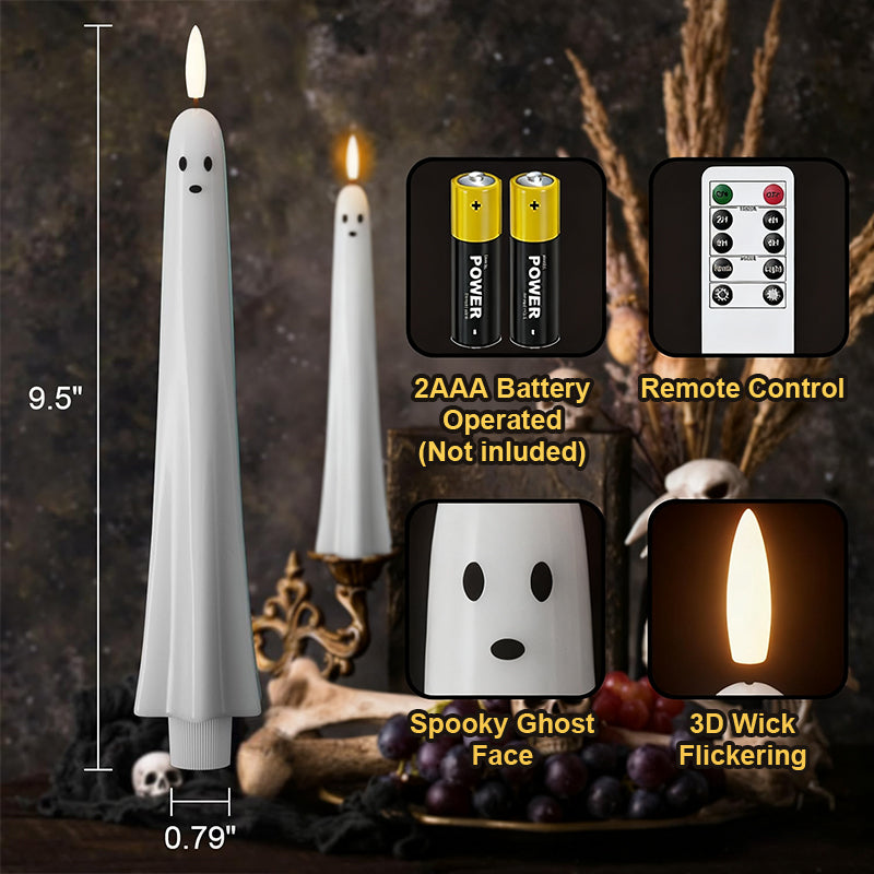 🎃👻  נרות רפאים נשלטים מרחוק עם פתיל 3D בוער  👻🎃