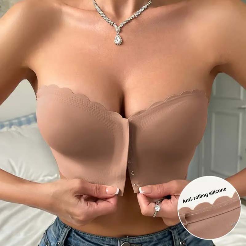 סגירה קדמית חלקה עם רצועות כתף וחזיית בנדאו