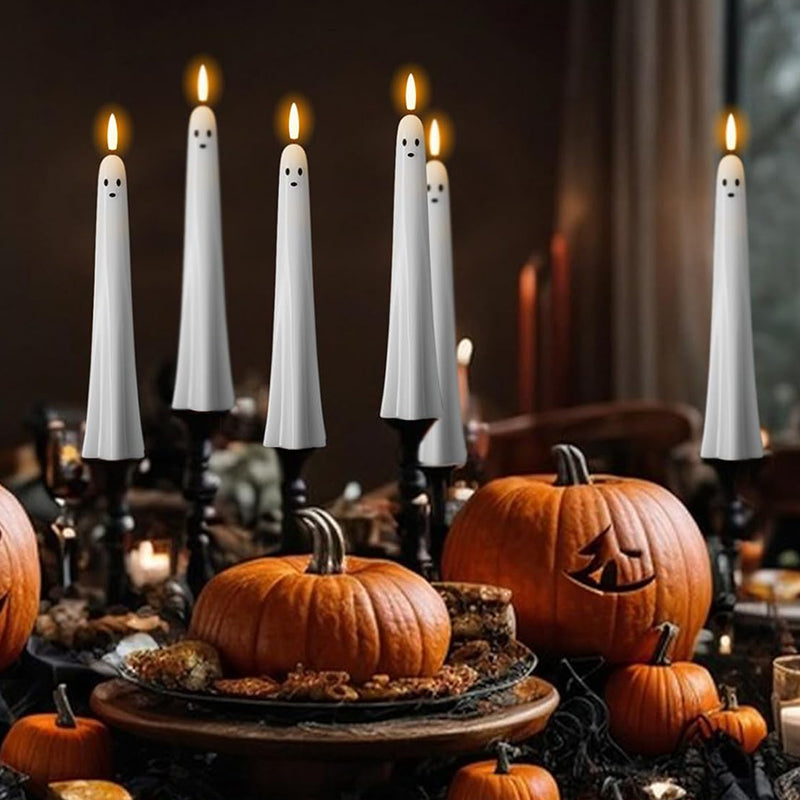 🎃👻  נרות רפאים נשלטים מרחוק עם פתיל 3D בוער  👻🎃