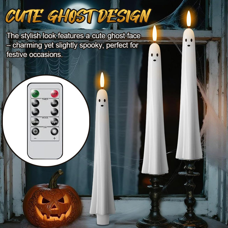 🎃👻  נרות רפאים נשלטים מרחוק עם פתיל 3D בוער  👻🎃