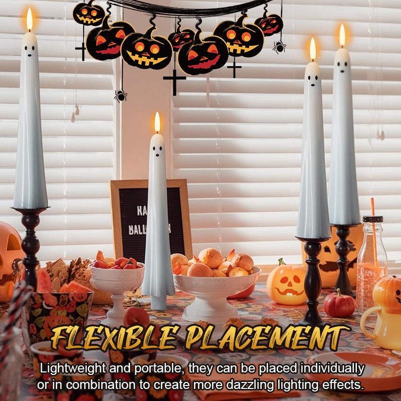 🎃👻  נרות רפאים נשלטים מרחוק עם פתיל 3D בוער  👻🎃